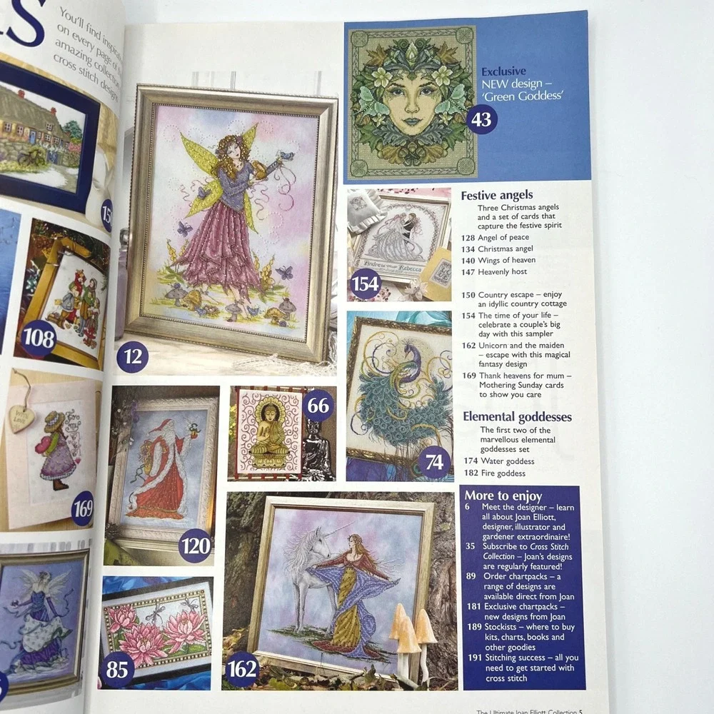 Joan Elliott Cross Stitch Collection Magazine 44 Designs Fairies Medieval RARE